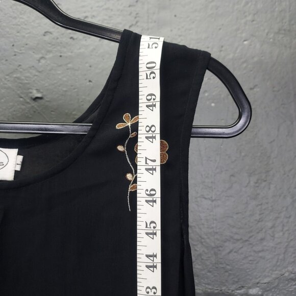 Variations Maxi Dress Sz Large Sheath Embroidered Flowers Boutique Y2K 90's Vtg - Picture 10 of 12